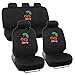 Auto Interior Gift Set - Cherry - 2 Front Seat Covers (2 Front and 2 Bottom), 5 Headrest Covers, 1 Bench Seat Cover (1 Top and 1 Bottom), 4 Floor Mats (2 Front and 2 Rear)