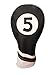 Golf Headcover Black and White Leather Style #5 Fairway Head Cover Fits Fairway Wood Clubs