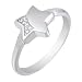 Women's Stainless Steel with Cubic Zirconia Star Ring, Size 6
