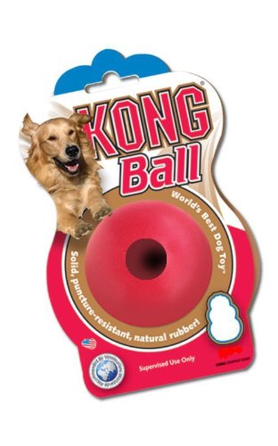 KONG Ball with Hole Dog Toy, 2-1/2-inch Ball, Red