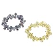 Set of 2 Faceted Glass Rondell Stretchy Bracelets - 7.5'' Length - Yellow and Purple