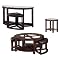 Evanna Cocktail Table with 2 Ottomans along with a Round End Table and Sofa/Console Table with Chair