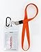 VAS Waterproof Cruise N Travel Cash, ID, Credit / Debit Card & Key Holder - ORANGE Deluxe Lanyard #5 Carabiner With RFID Protection -