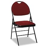 Bridgeport Products - Bridgeport - XL Series Fabric Padded Folding Chairs, Burgundy Fabric/Black Frame, 4/Carton - Sold As 1 Carton - Foam padding and roomier seat for more cushioned comfort. - Provides a 13% larger seating area than a standard folding ch