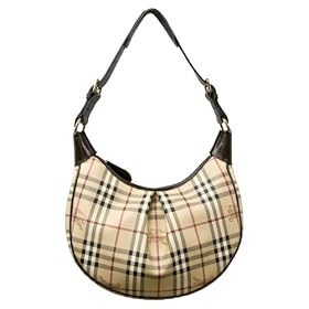 Burberry Rydal Check Coated Canvas Brown Leather Hobo 3201002