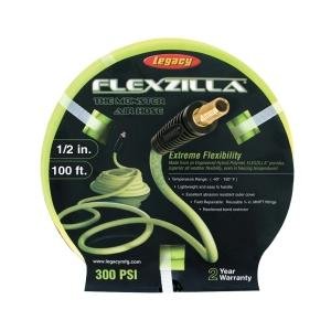 Legacy LEGHFZ12100YW3 Flexzilla 1/2 x 100' ZillaGreen Air Hose with 3/8