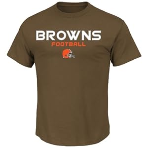 NFL Cleveland Browns Men's Line of Scrimmage VI Short Sleeve Tee, Classic Brown, Large