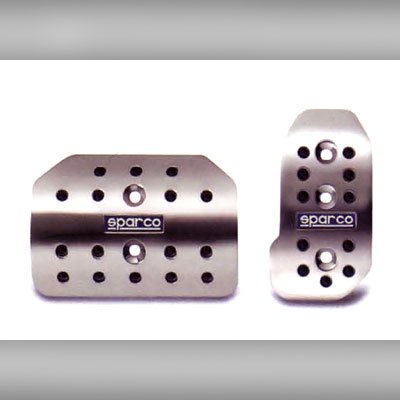Sparco Silver Polished Aluminum Automatic Pedal Covers