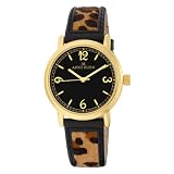 AK Anne Klein Women's 109072BKLE Round Gold-Tone Leopard Print Leather Strap Watch