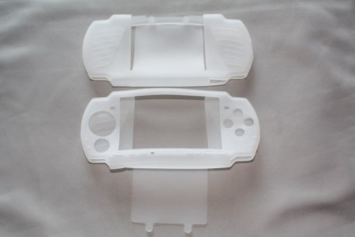 PSP 3000 Silicone Skin Case with LCD Screen Protector - Clear (2 Pack)