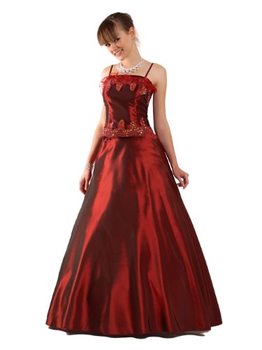 Envie/Paris – 1007 ANNA Abendkleid Ballkleid 2-teilig in Weinrot Gr.38-50