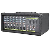 New 7 Channel Pro Audio Powered 300 Watt Bi-Amped Mixer with Effects MX700