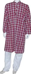 Casual Dress Men Cotton Clothing Embroidered Kurta Pajama Long Sleeve Size M (gkp535)