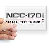 CafePress USS Enterprise Refit Dark Sticker Sticker Rectangle - 3x5 Clear