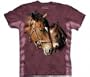 Two Hearts Mountain Evolution T Shirt Horses LARGE