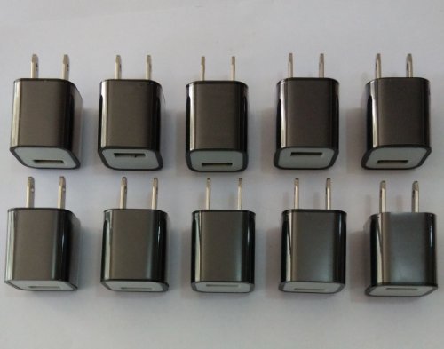 10pcs * USB Wall Charger Plug In-door Power AC Adapter For iPhone 4 S 5 5G Galaxy S4 S3 Note 2 Note 3 in Black