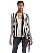 Three Dots Womens Cotton Natural Stripe Open Cardigan