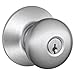 Schlage F51PLY626 Plymouth Keyed Entry Knob, Satin Chrome