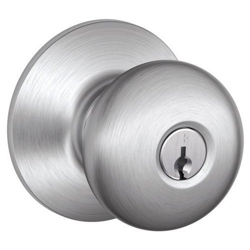 Schlage F51PLY626 Plymouth Keyed Entry Knob, Satin Chrome