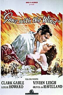 Gone With The Wind Italian Clark Gable Huge Vintage PAPER Movie Poster Measures 40 x 27 Inches (100 x 70 cm ) approx