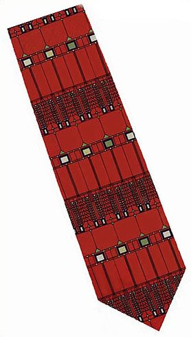 Frank Lloyd Wright Tree of Life Glass Design Silk Tie - Red