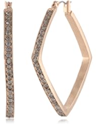Kenneth Cole New York "Modern Tanzanite" Pave Square Hoop Earrings