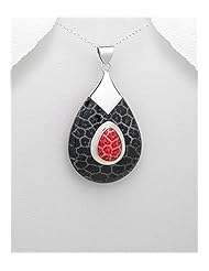Sponge Coral Pendant Necklace In 92.5 Sterling Silver