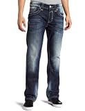 Rock Revival Men's Straight Fleur-Di-Lis Flap Jean