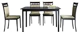 Baxton Studio Eveleen 5-Piece Modern Dining Set, Dark Brown