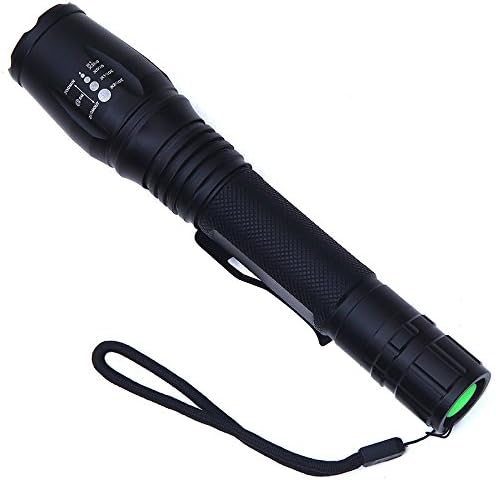 LED Torch Tactical Flashlight 300-Lumen w-Dual Charger Battery