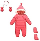 Happy Cherry 新生児服 カバーオール 外出服 着ぐるみ ベビー 外出服 長袖 厚手 冬 防寒 可愛い 男の子 女の子 出産祝い ピンク M 100cm