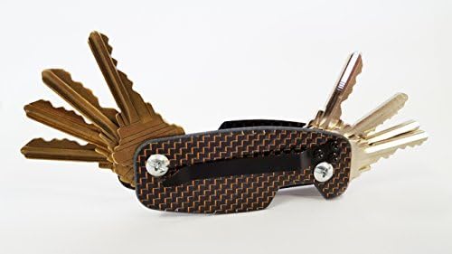 3-1/2" Folding Carbon Fiber Key Organizer, Black and Gold