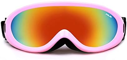 Professional men and women ski glasses goggles myopia anti-sandstorm children mountaineering snow mirror(Pink box)