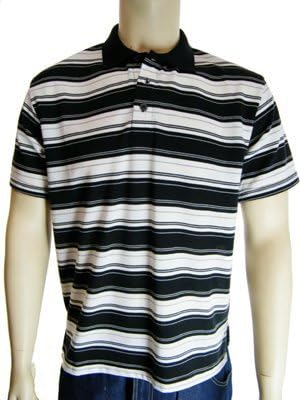 Dagacci Mens Polo Shirt Short Sleeve 3 Button Shirt - Model 3111, L Black