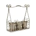 New - 16.75 Wrought Iron Silver Finish Scroll Handled Tray withThree Garden Planters by Gordon