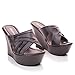 Open Toe Slip On Mule Strappy Platform Wedge Sandals