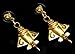 Across The Puddle, Ancient Golden Jet Collection |Golden Jet-3 Dangle Earrings | Pre-Columbian Quimbaya Airplane Jet-3|Ancient Aircraft-3 Earrings