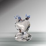 Crystal Two birds on a Heart 1.75