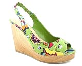 FLOWER PRINT FABRIC WEDGE