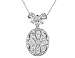 Vintage Diamond Locket Pendant 1/7 Carat (ctw) in White Gold with Chain