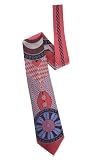 Mosiac Woven Tie in red, blue