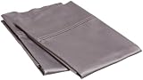 Luxor Treasures 400 Thread Count Solid Pillowcase Set, Standard, Grey