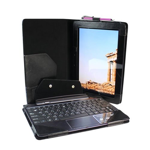 Evecase Transformer Infinity Pad TF700 Housse etui en cuir compatible avec tablette ou tablette+clavier - Noir Pour Asus EeePad Transformer Infinity Pad TF700 TF700T 10.1 Android Tablette PC