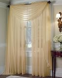 Window Treatments item: Platinum Voile High Twist Sheer Scarf Valance