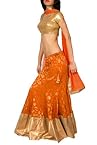 Orange Banarasi Lehenga with Sequins