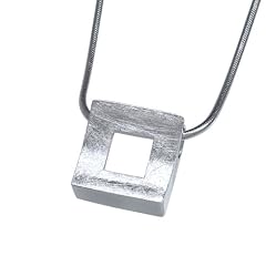 VINANI Anh�nger Viereck Quadrat gebuerstet mit Kette 40 cm Sterling Silber 925 AVQ40