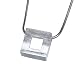 VINANI Anh�nger Viereck Quadrat gebuerstet mit Kette 40 cm Sterling Silber 925 AVQ40