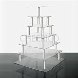 7 Tier Square Wedding Acrylic Cupcake Stand Tree Tower Cup Cake Display
