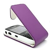 WalkNTalkOnline - Blackberry 8520 & 9300 Curve Purple Specially Designed Leather Flip Case + FREE SCREEN PROTECTOR/FILM/FOIL (3 LAYER TECHNOLOGY) & MICROFIBRE CLOTH