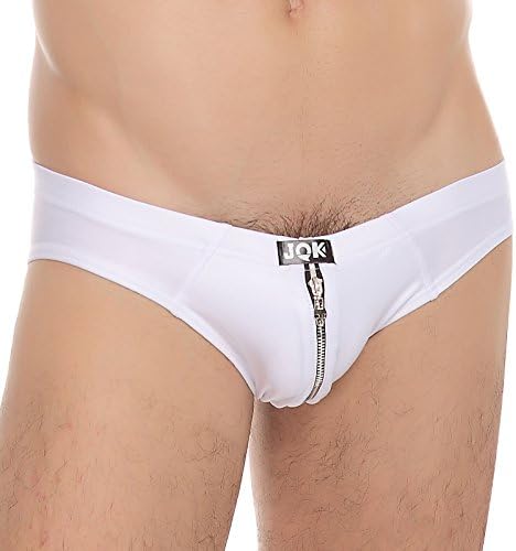 Threeseasons Men's Zipper Decorated Underwear Briefs (L, 2)